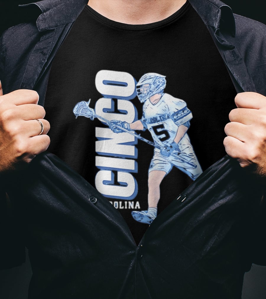 Cinco Carolina Peter Thomann Lacrosse Player Number 5 T-Shirt