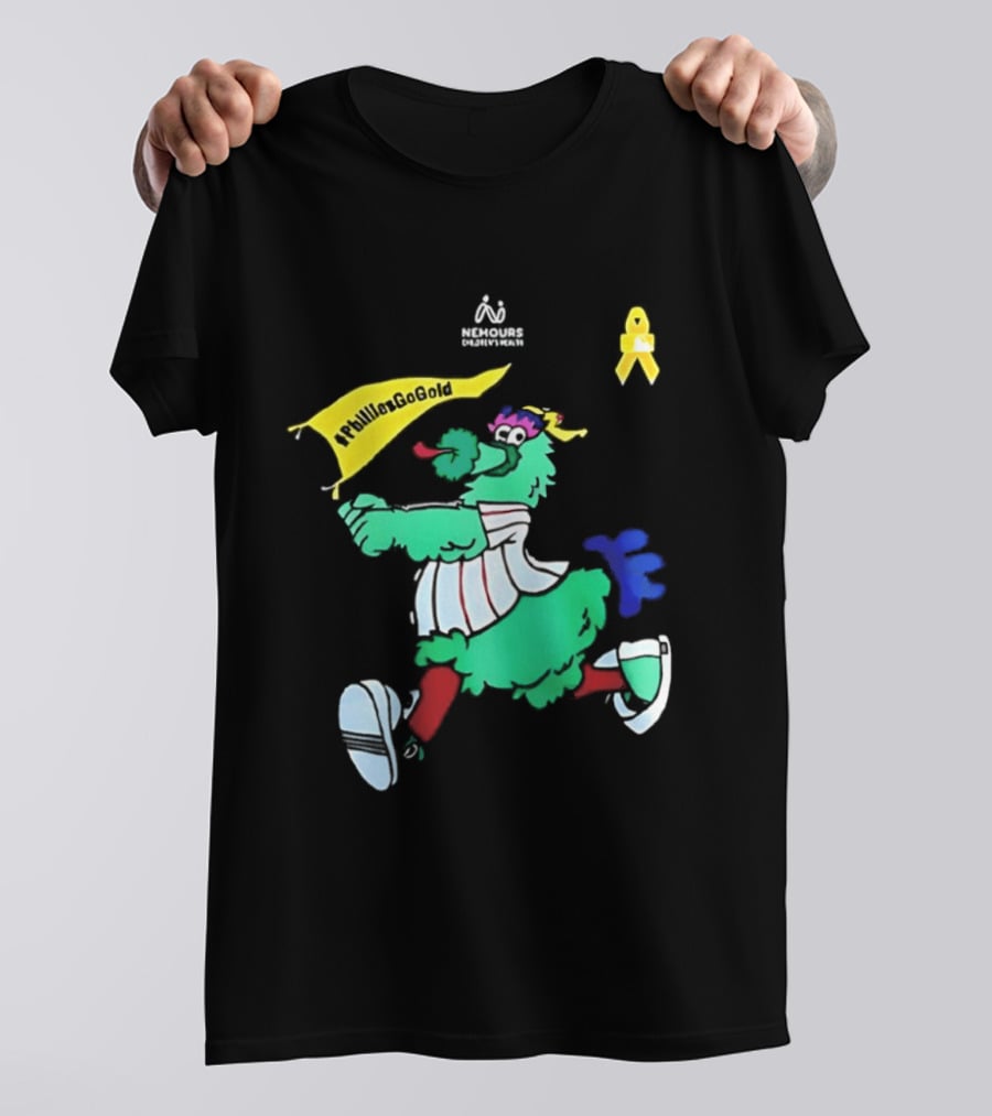 Philadelphia Phillies Go Gold Nemours Children's Health Phanatic Ribbon T-Shirt