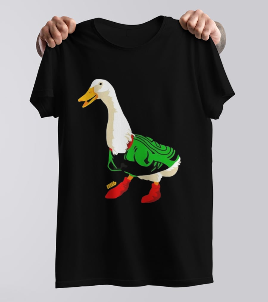 Y Si Si Duck Funny Quirky Cartoon Character In Bright Outfit T-Shirt
