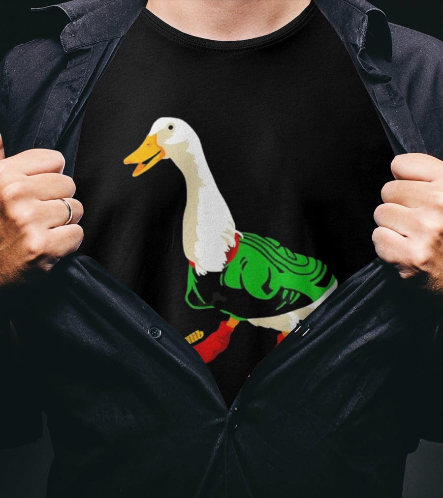 Y Si Si Duck Funny Quirky Cartoon Character In Bright Outfit T-Shirt