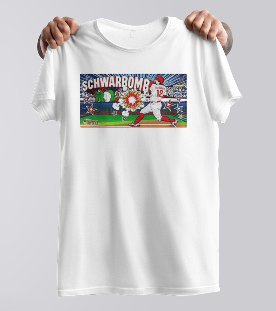 Schwarbomb Kyle Schwarber 12 Phillies MLB Phillie Phanatic Explosion Comic T-Shirt