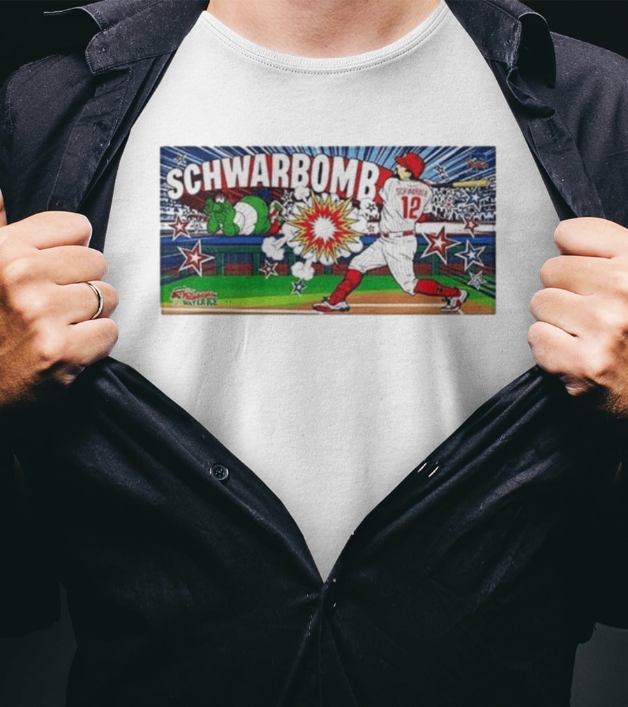 Schwarbomb Kyle Schwarber 12 Phillies MLB Phillie Phanatic Explosion Comic T-Shirt