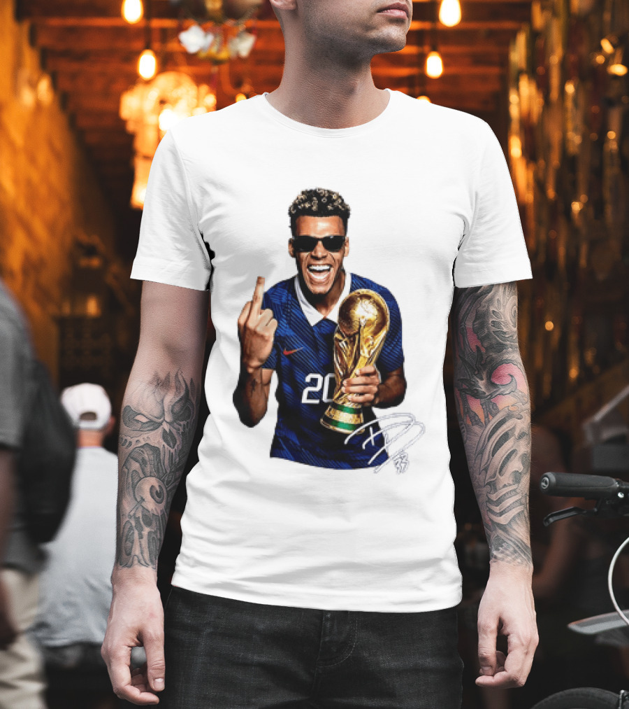 Desire Doue France National Team 20 Trophy Celebration Gesture T-Shirt