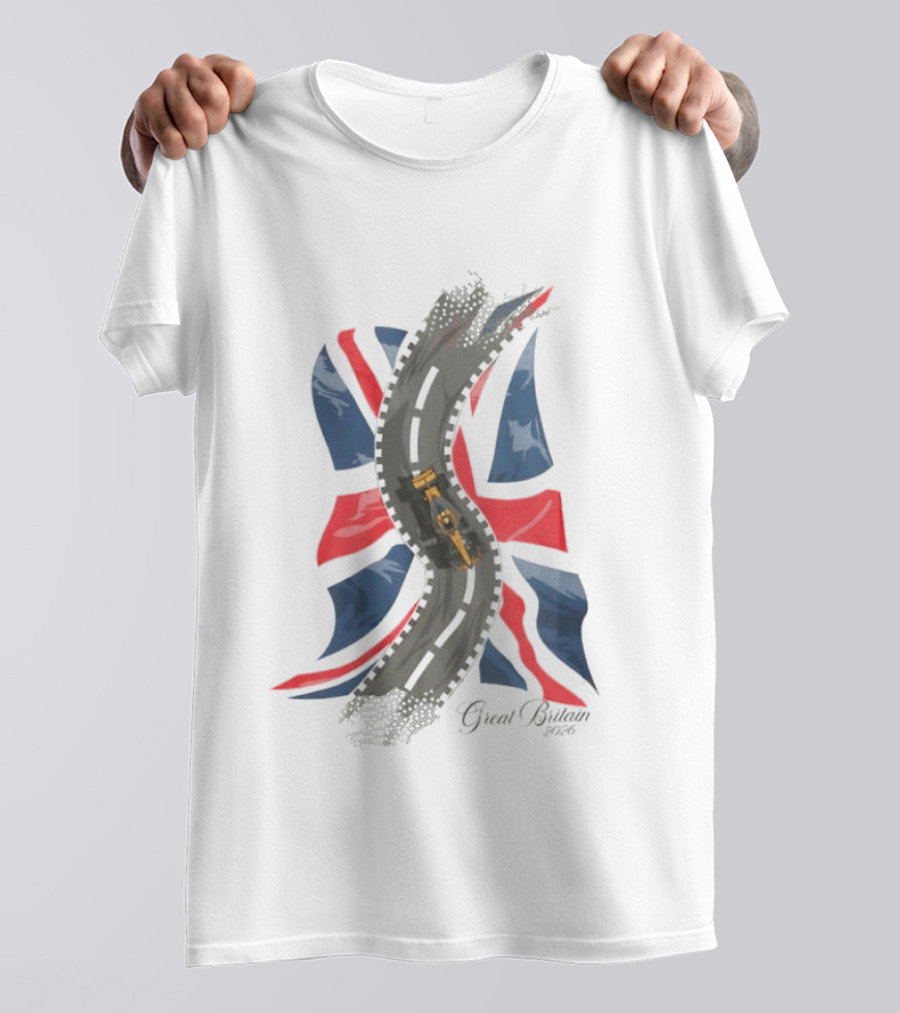 Great Britain 2026 Grand Prix Racing Car Road Union Jack T-Shirt