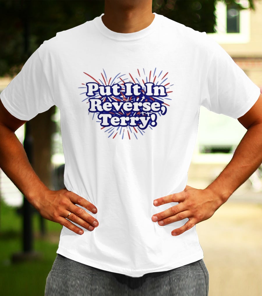 Put It In Reverse Terry Fireworks Celebration Red Blue T-Shirt