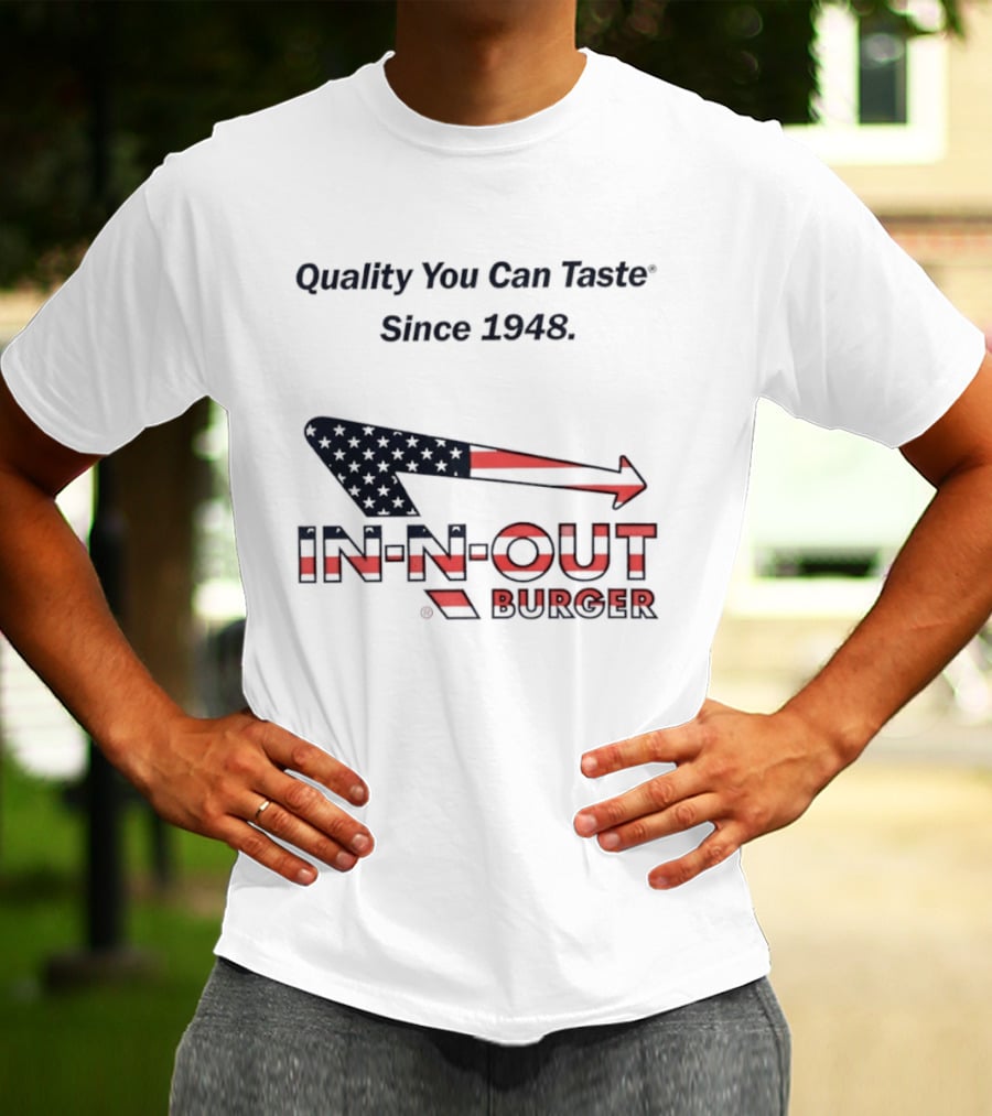 In N Out Burger Quality You Can Taste Since 1948 American Flag T-Shirt
