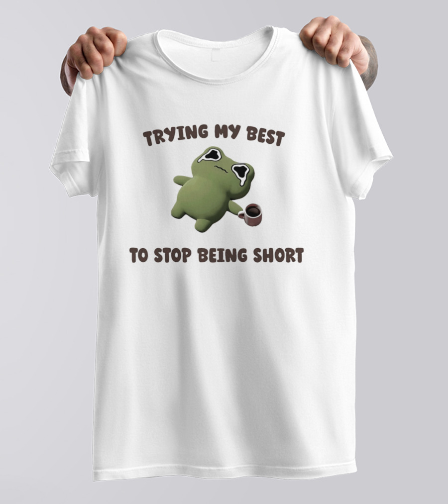 Trying My Best Crying Frog Meme Humor With Coffee Cup T-Shirt