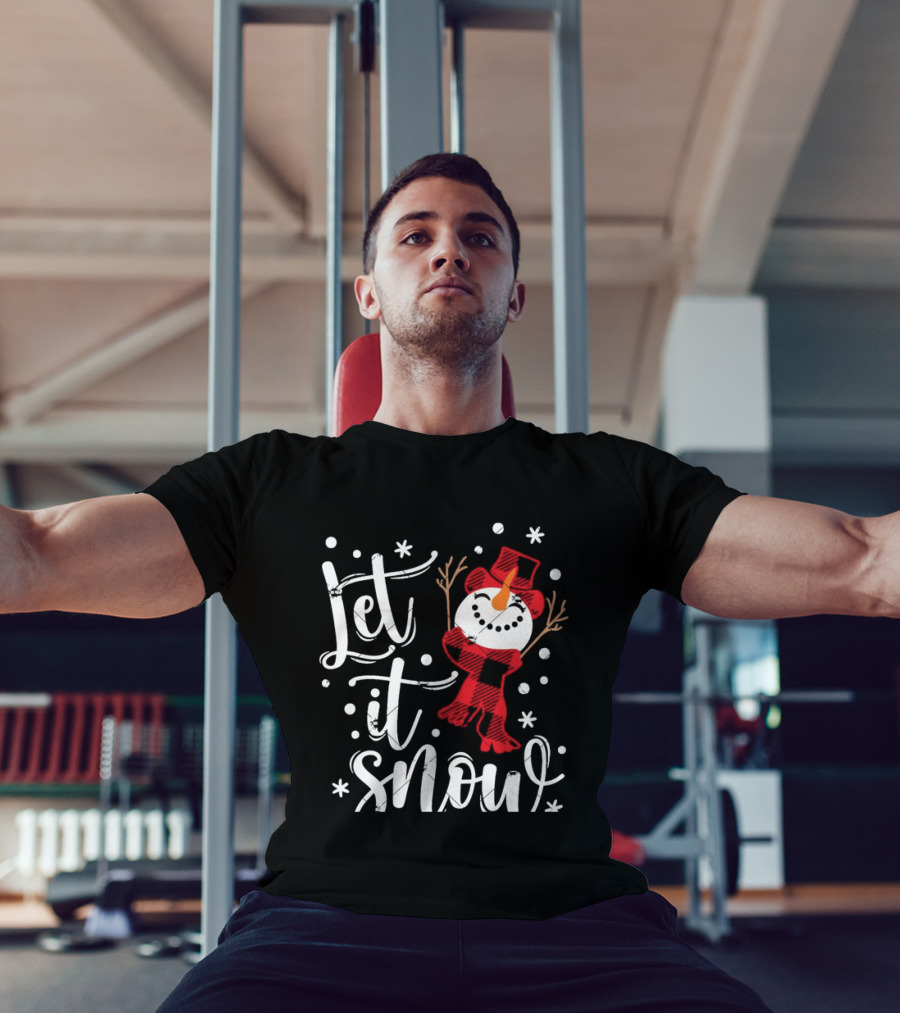 Let It Snow Red Snowman Christmas Magic T-Shirt