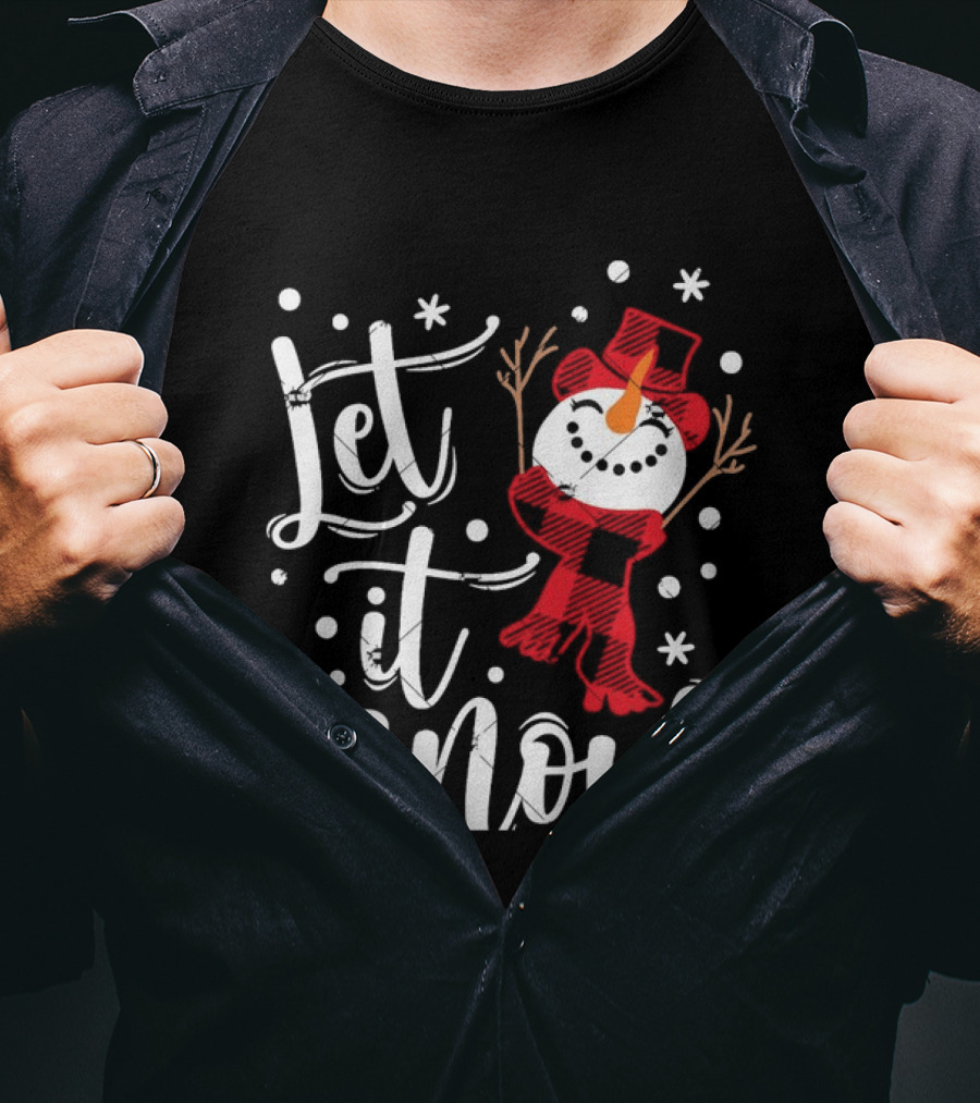 Let It Snow Red Snowman Christmas Magic T-Shirt
