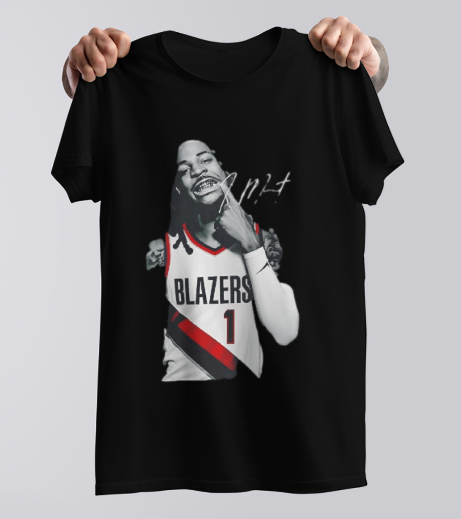 J MT Player Grills Number 1 Blazers T-Shirt