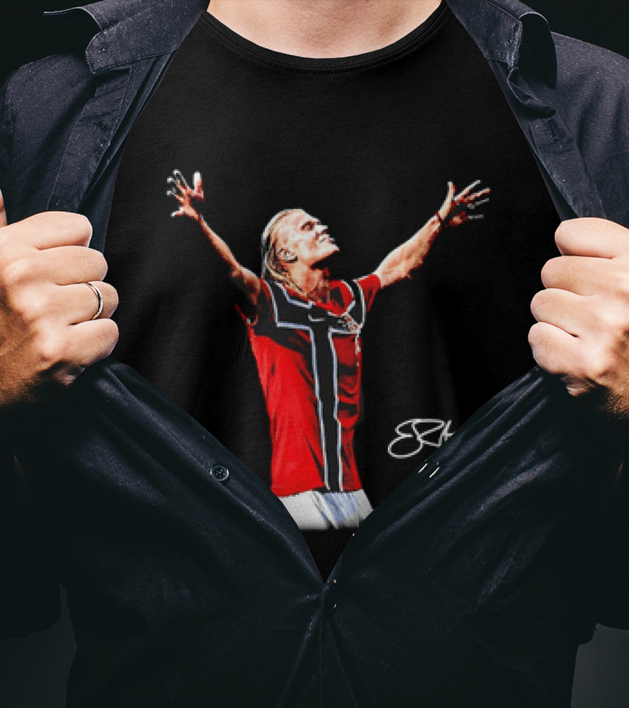 Erling Haaland Norway National Team SRH Autograph Celebration T-Shirt