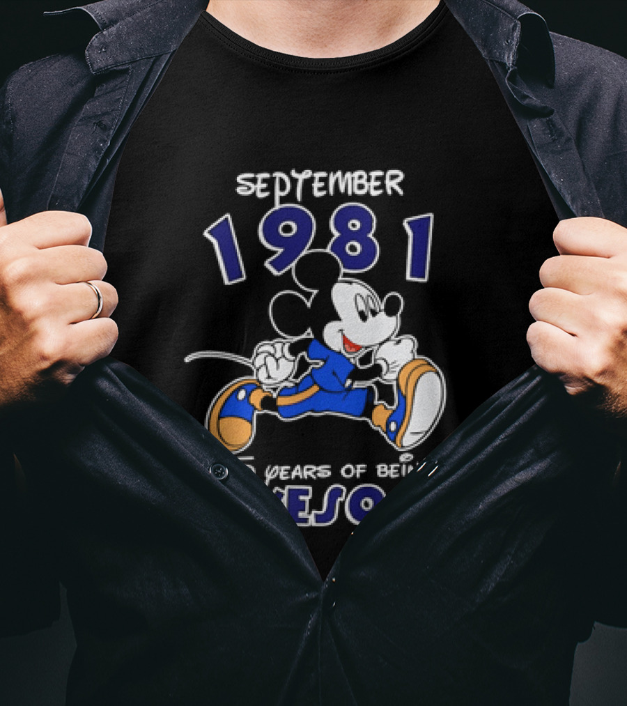 September 1981 Mickey Mouse 1981 45 Years Of Being Awesome T-Shirt