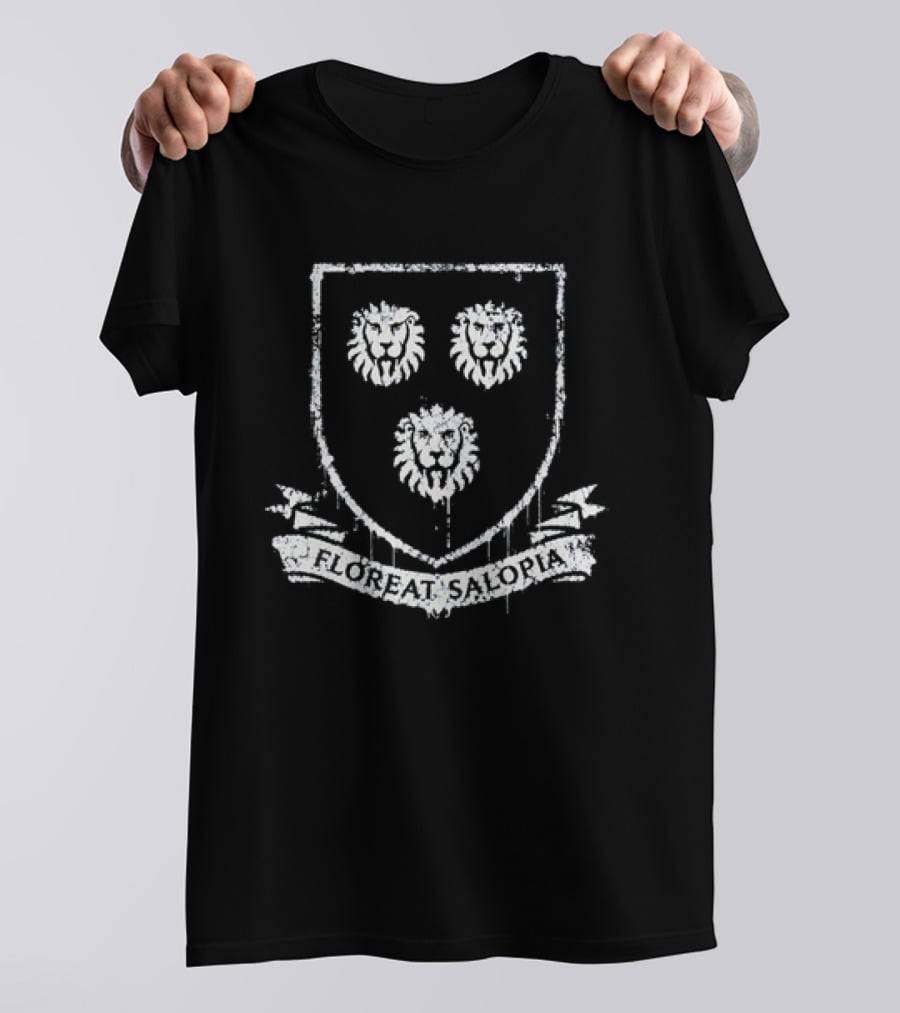 Shrewsbury 1907 Floreat Salopia Crest Lions Salop T-Shirt