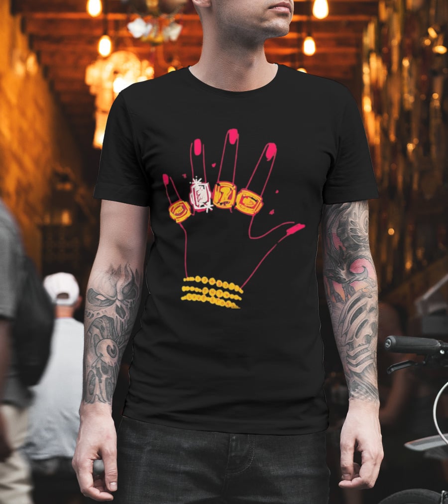Hand Wearing Rings Bracelets 13 + 87 TNT Love Story T-Shirt