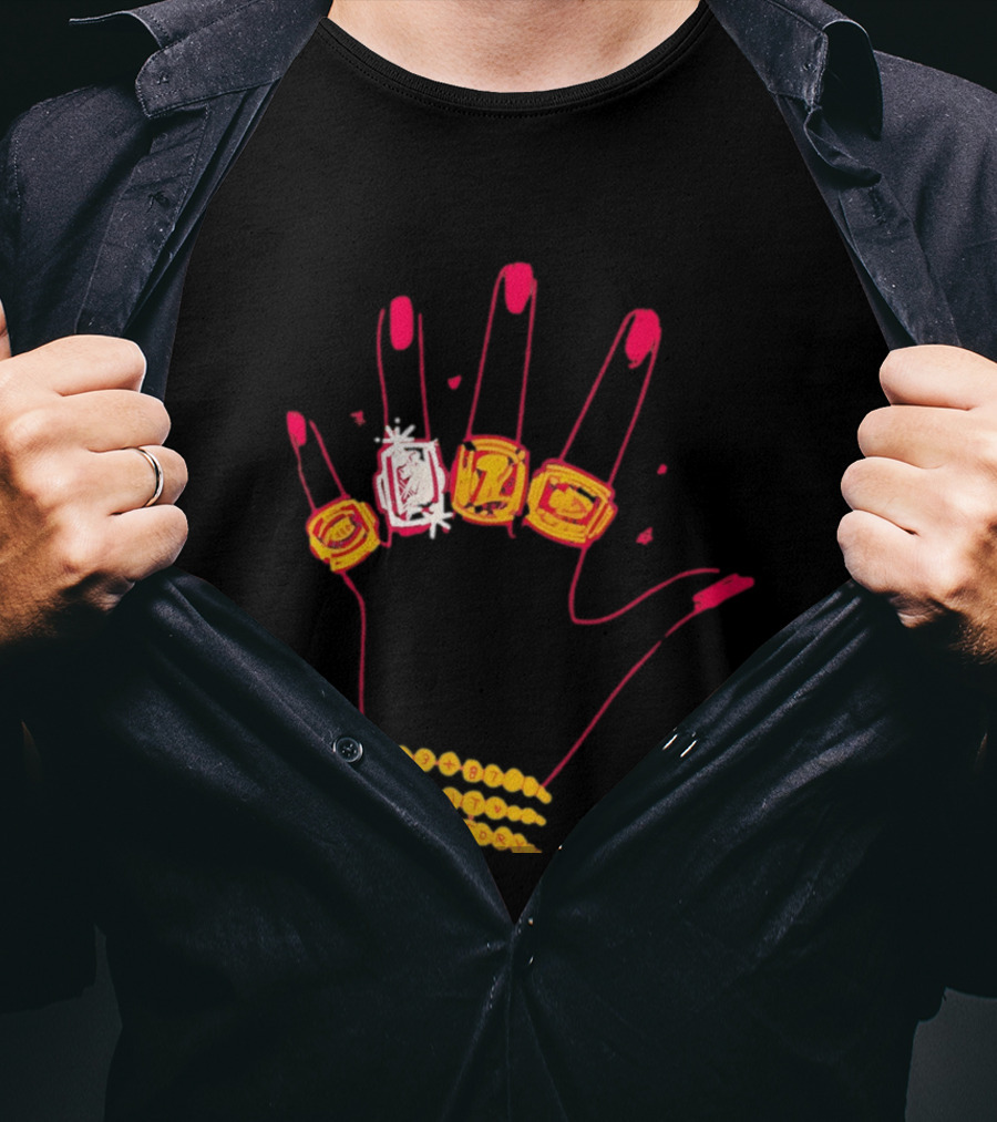 Hand Wearing Rings Bracelets 13 + 87 TNT Love Story T-Shirt