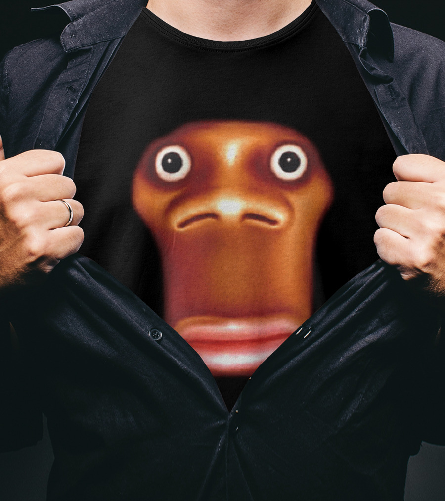 Stop Looking At Me Face Staring Meme Brown Expression T-Shirt