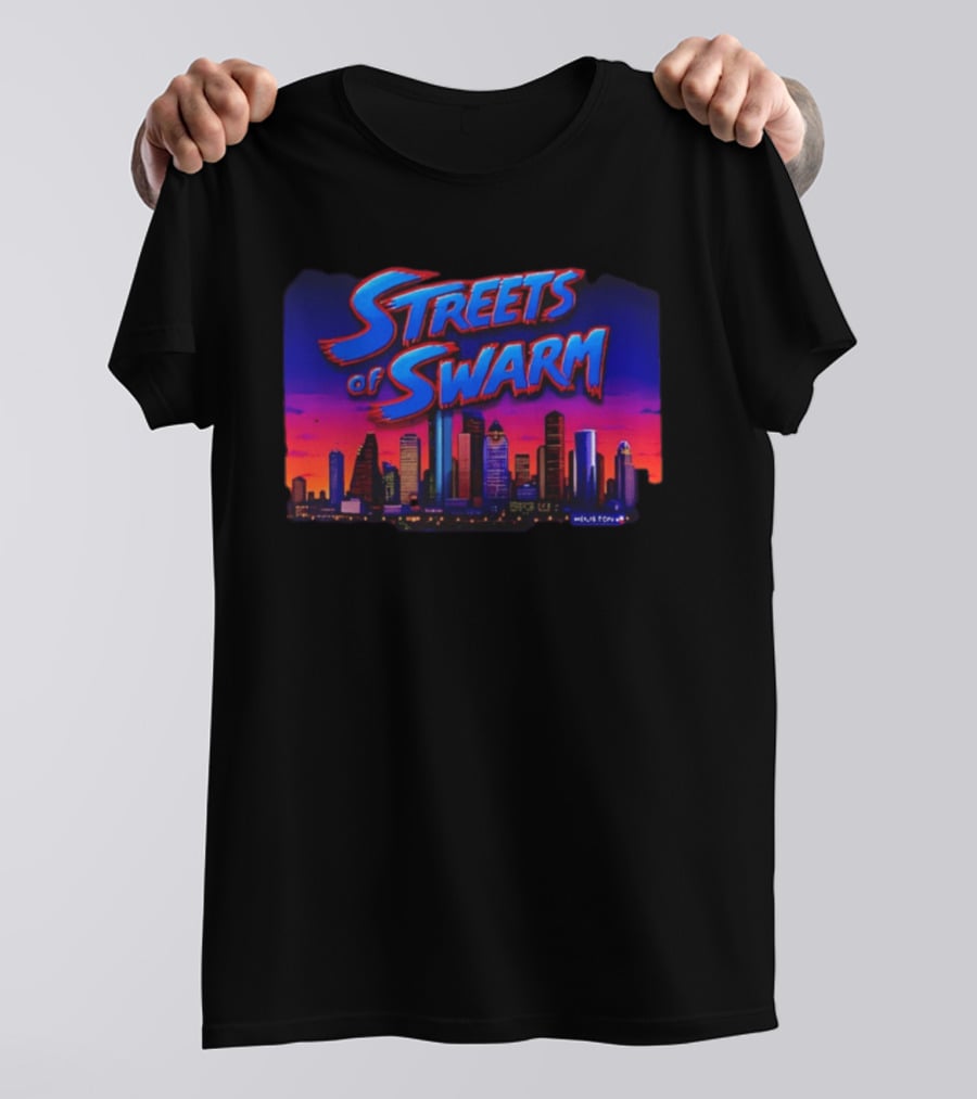 Streets Of Swarm Houston Texans Arcade Skyline Skyline T-Shirt