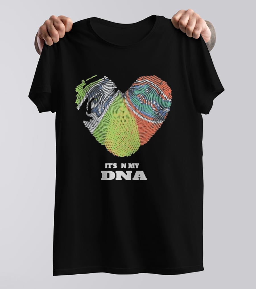 It's In My DNA Ireland And India Fingerprint Heart T-Shirt