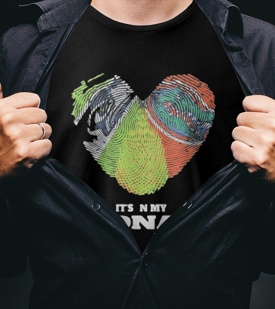 It's In My DNA Ireland And India Fingerprint Heart T-Shirt