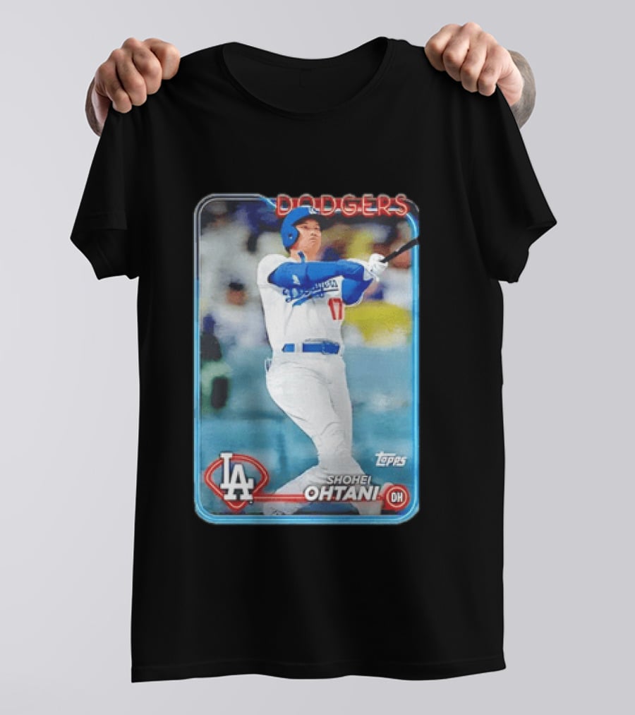 Topps Shohei Ohtani LA Dodgers Batter Neon Script T-Shirt