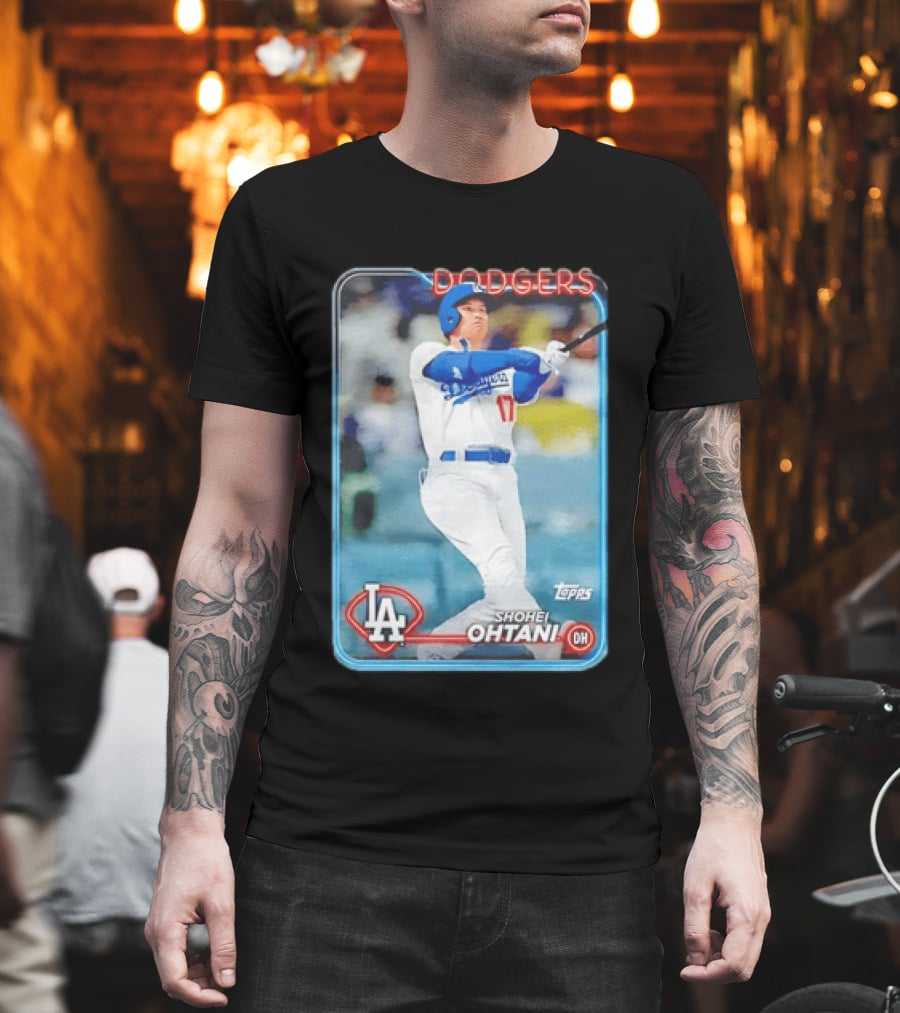 Topps Shohei Ohtani LA Dodgers Batter Neon Script T-Shirt