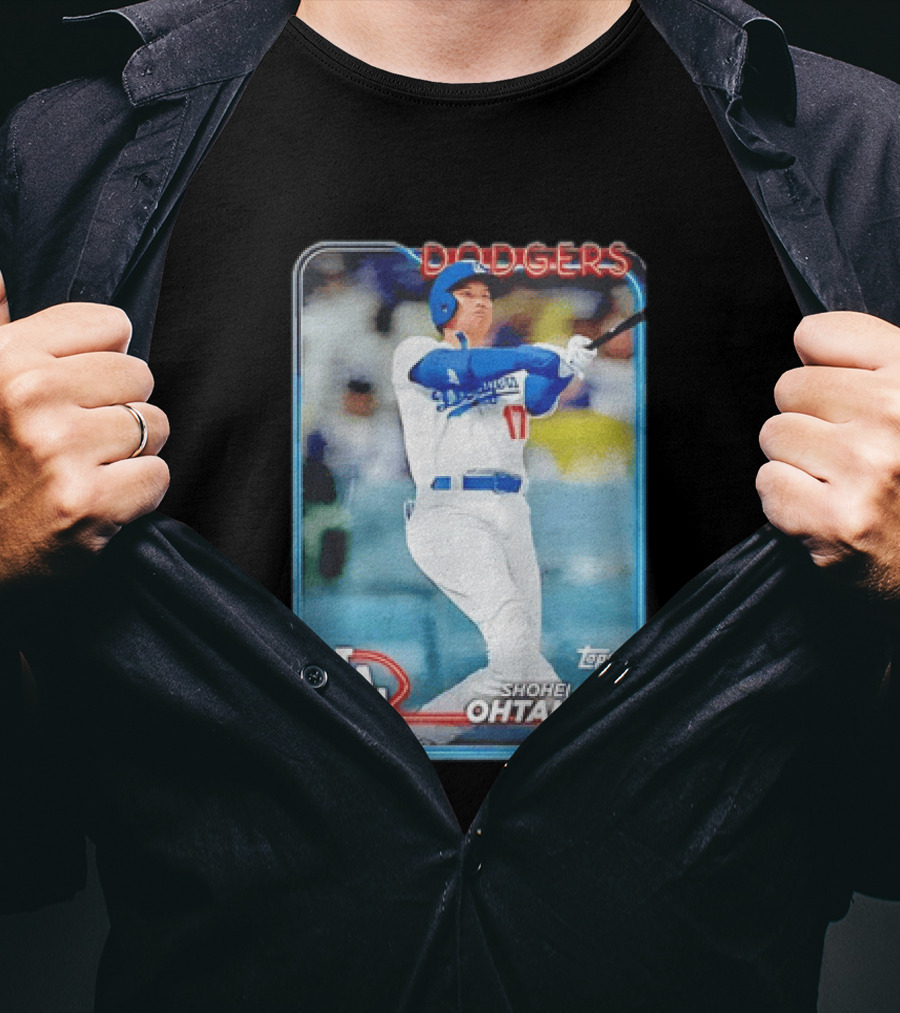 Topps Shohei Ohtani LA Dodgers Batter Neon Script T-Shirt