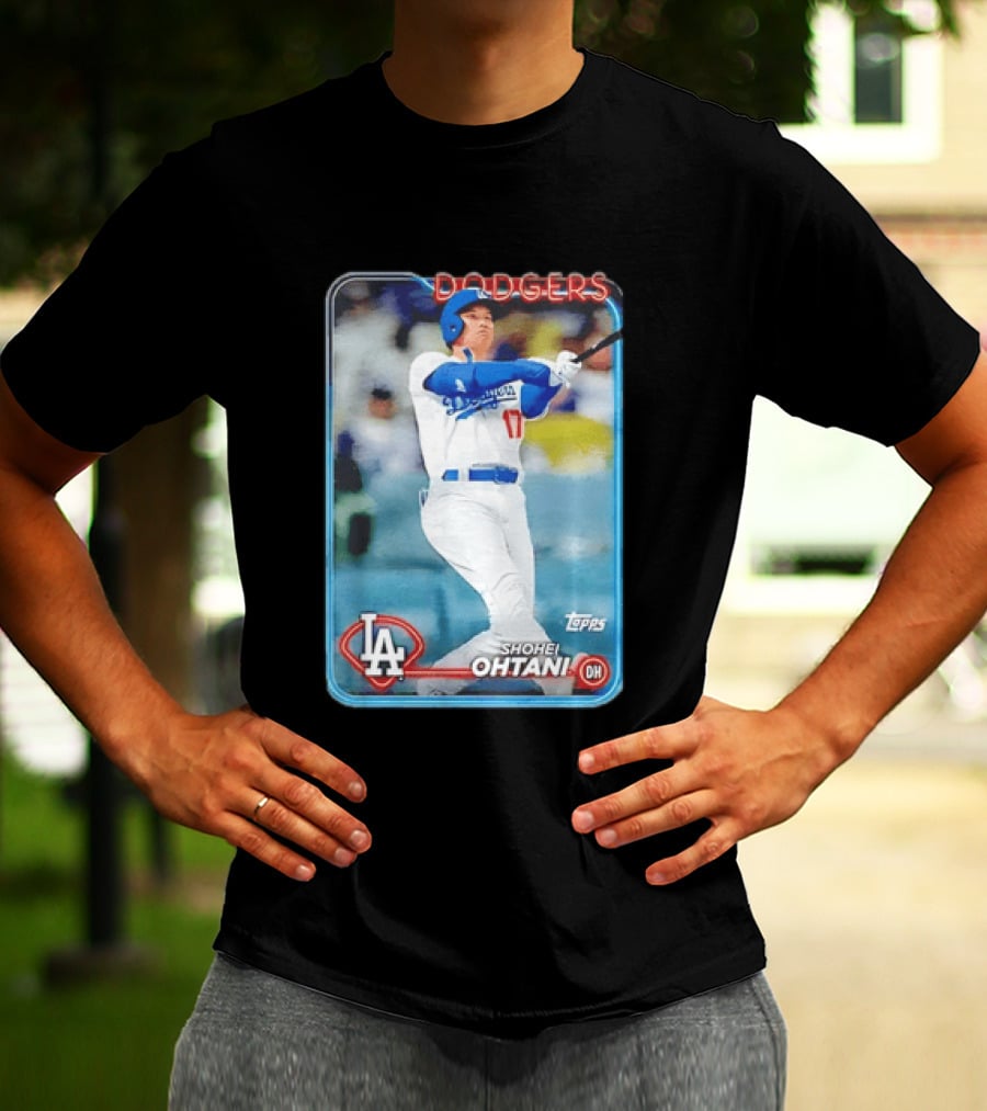 Topps Shohei Ohtani LA Dodgers Batter Neon Script T-Shirt
