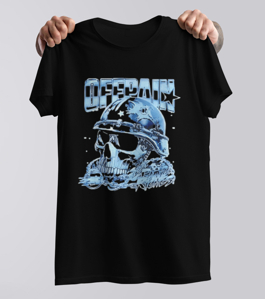 Offpain Riches Skull Helmet Military Style Star T-Shirt