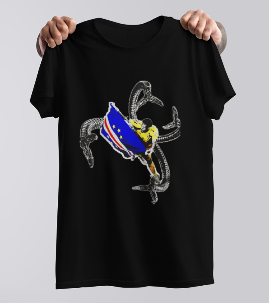Vozinha Cape Verde National Team Doctor Octopus Mashup Soccer Flag Combination T-Shirt