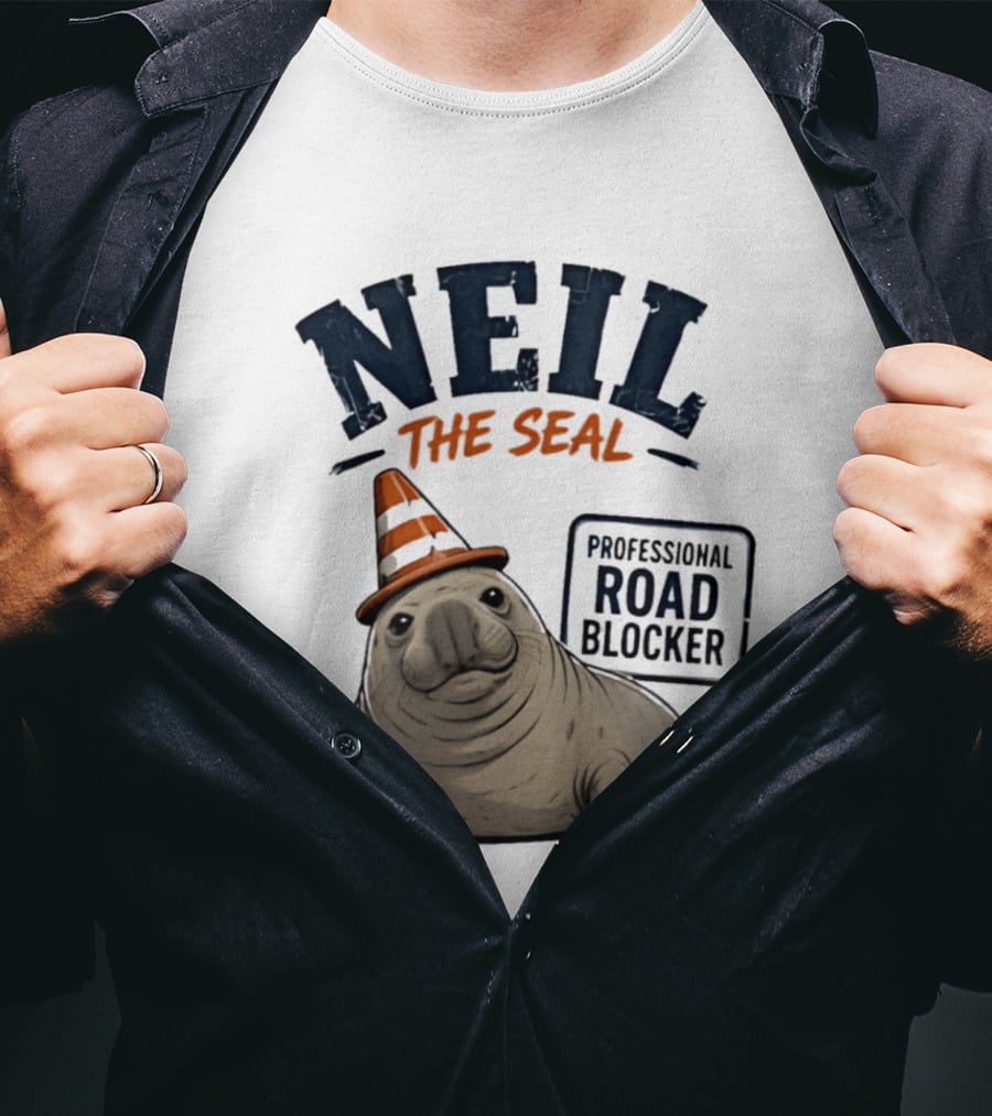 Neil The Seal Traffic Cone Hat Professional Road Blocker T-Shirt