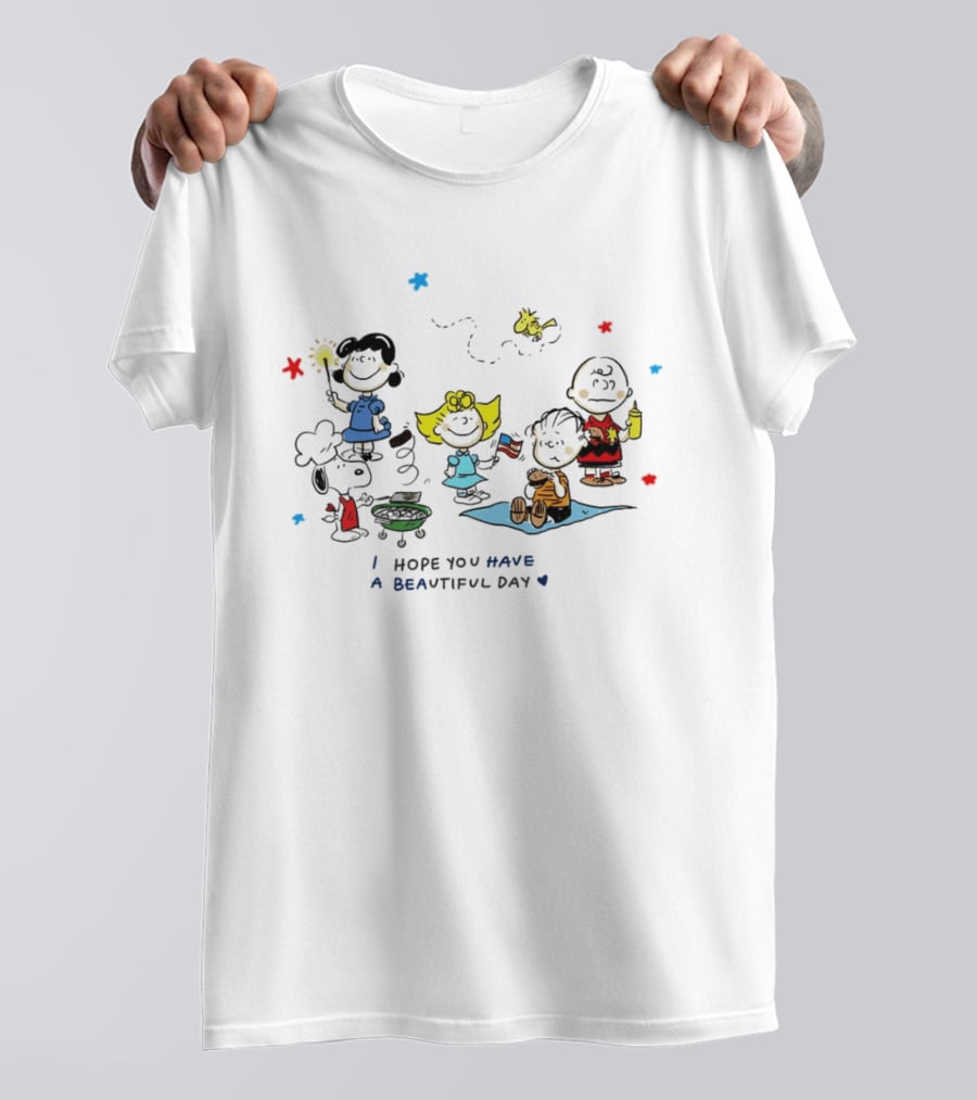 Peanuts Gang Fourth Of July Celebration I Hope You Have A Beautiful Day T-Shirt