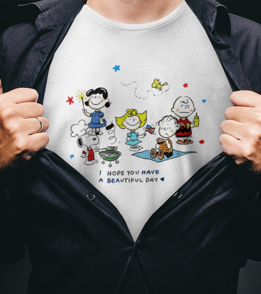 Peanuts Gang Fourth Of July Celebration I Hope You Have A Beautiful Day T-Shirt