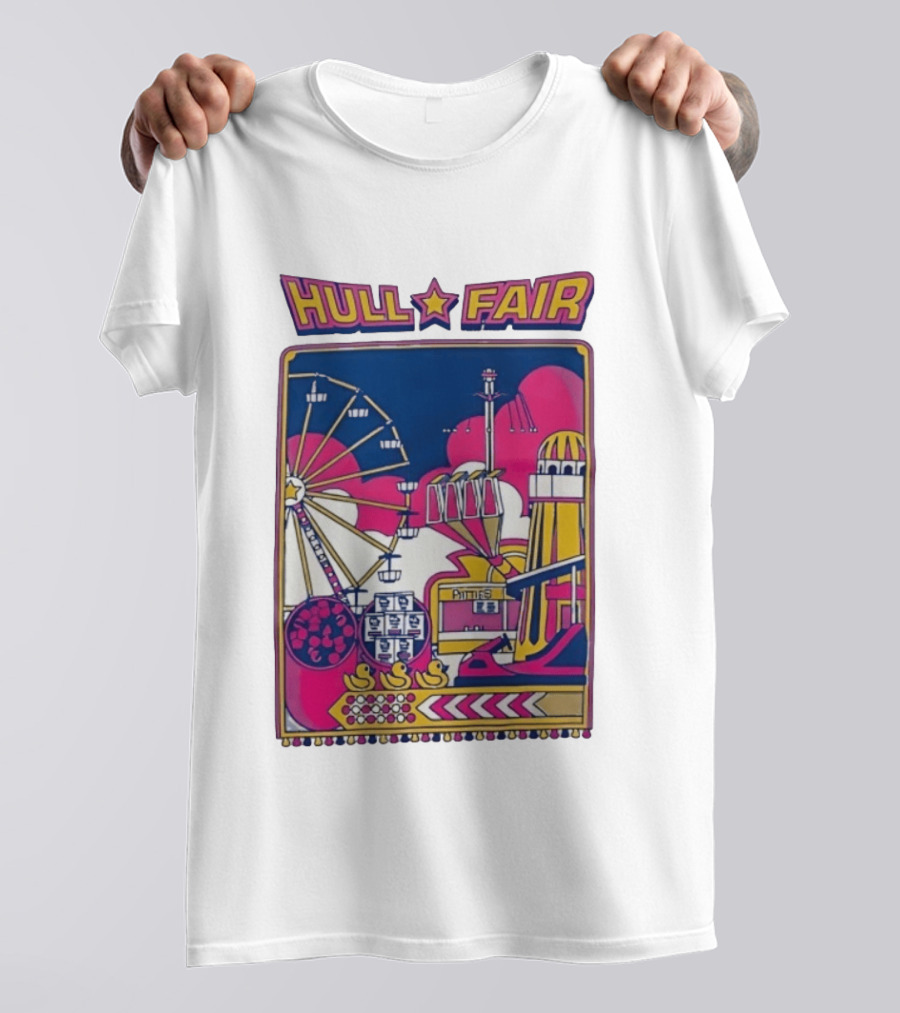 Hull Fair Ferris Wheel Carnival Rides And Helter Skelter T-Shirt