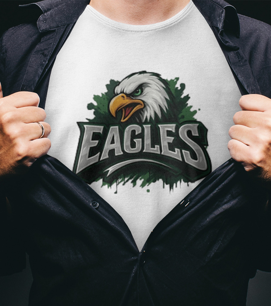 Philadelphia Eagles Distressed Graffiti Style Eagles Head T-Shirt