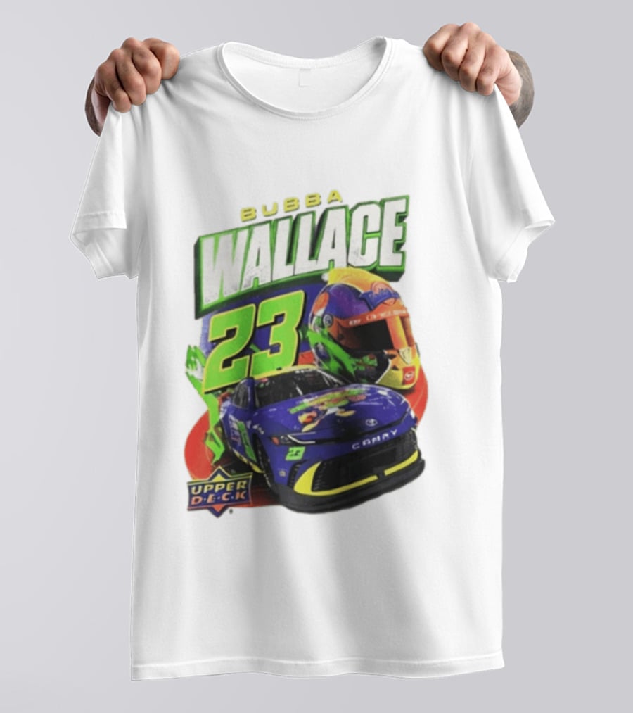 Space Jam's 30th Anniversary Bubba Wallace 23 Upper Deck Racing Car Helmet T-Shirt