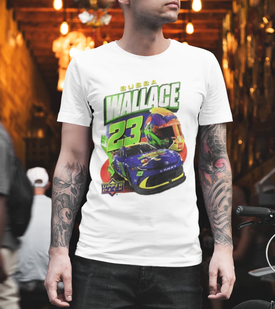 Space Jam's 30th Anniversary Bubba Wallace 23 Upper Deck Racing Car Helmet T-Shirt