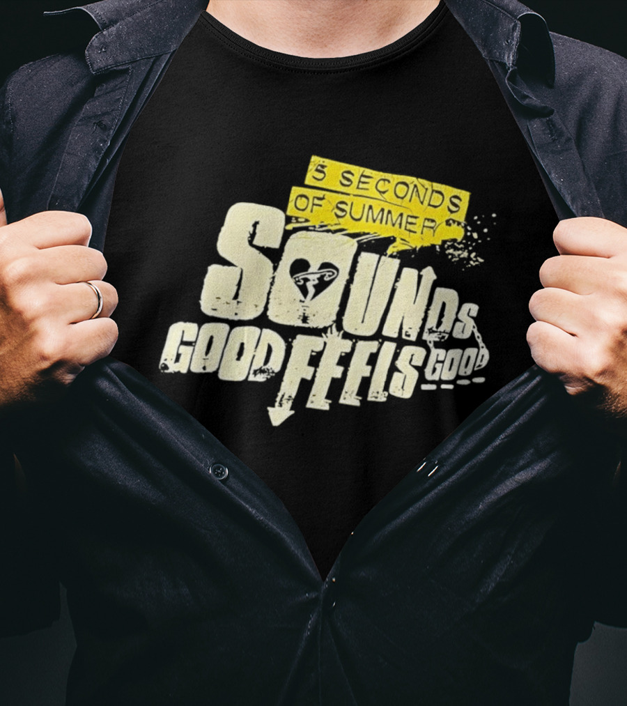 5 Seconds Of Summer Sounds Good Feels Good Heart Arrow T-Shirt