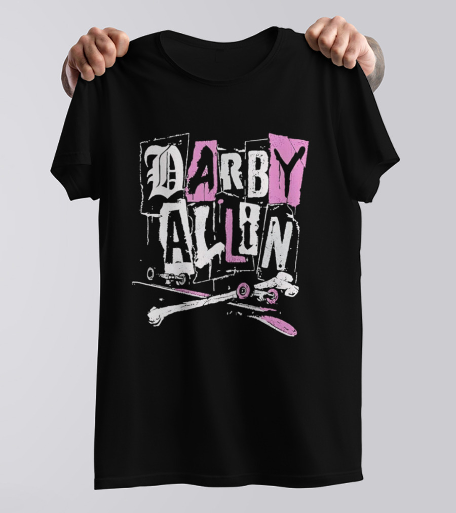 AEW Darby Allin Skateboard Hammer Grunge Graffiti T-Shirt