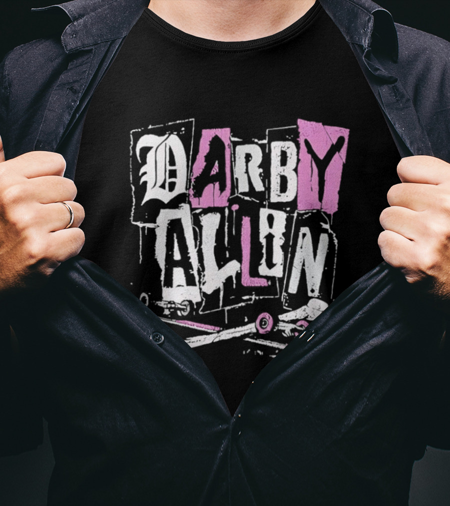 AEW Darby Allin Skateboard Hammer Grunge Graffiti T-Shirt