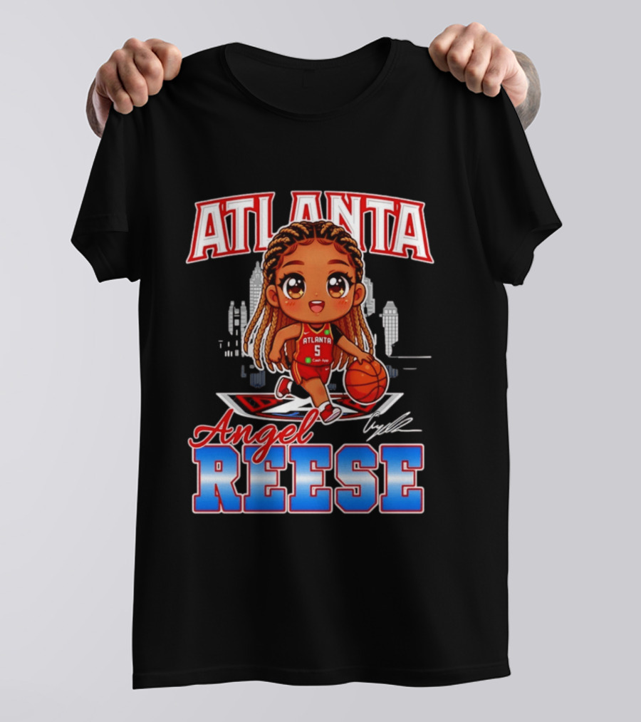 Atlanta Angel Reese Caricature Basketball Player Cartoon T-Shirt