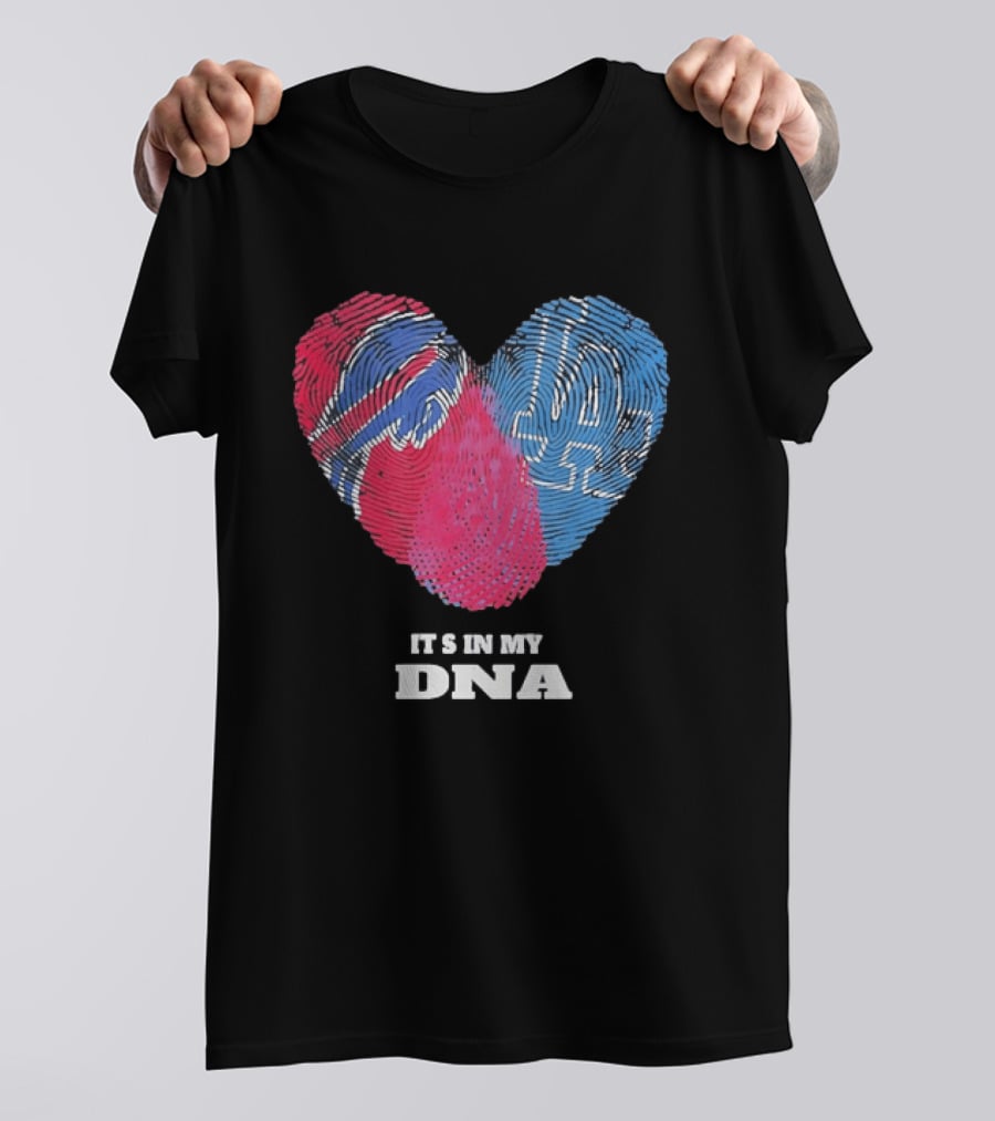 Buffalo Bills Los Angeles Dodgers It's In My DNA Fingerprint Heart T-Shirt