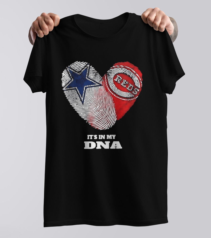 Dallas Cowboys Heart Cincinnati Reds It's In My DNA 2026 T-Shirt