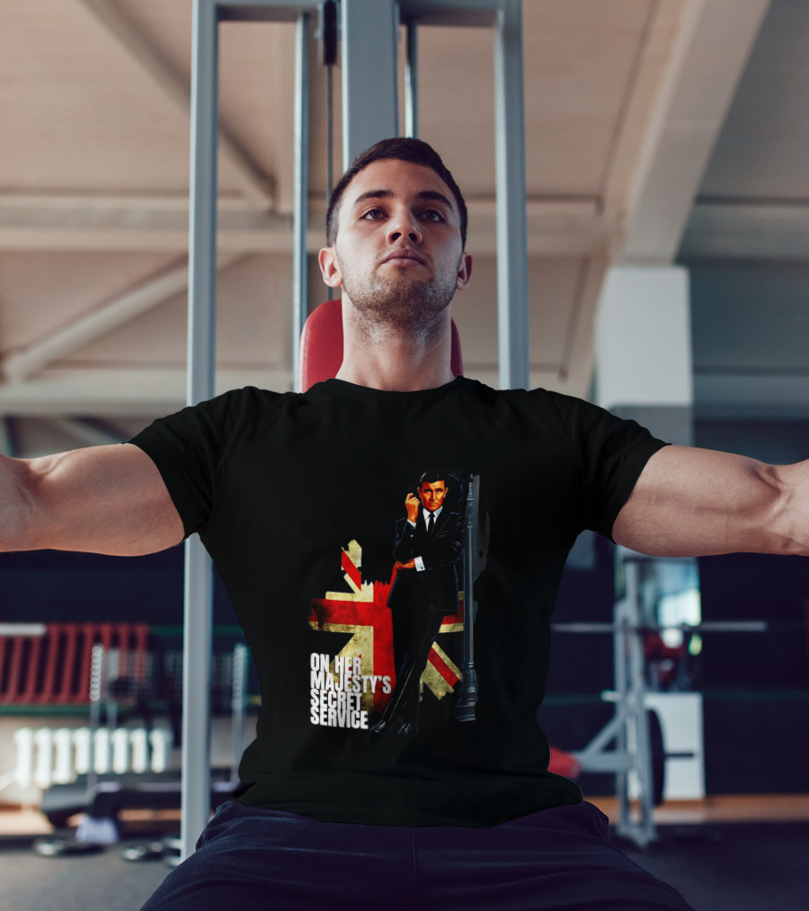 James Bond On Her Majesty's Secret Service British Flag Spy T-Shirt