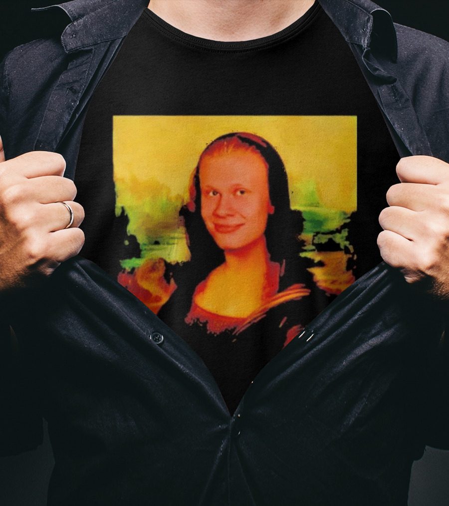 Mona Lisa Erling Haaland Manchester City Meme T-Shirt