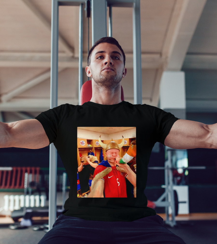 Erling Haaland Norway No 9 Viking Football Celebration Locker Room T-Shirt
