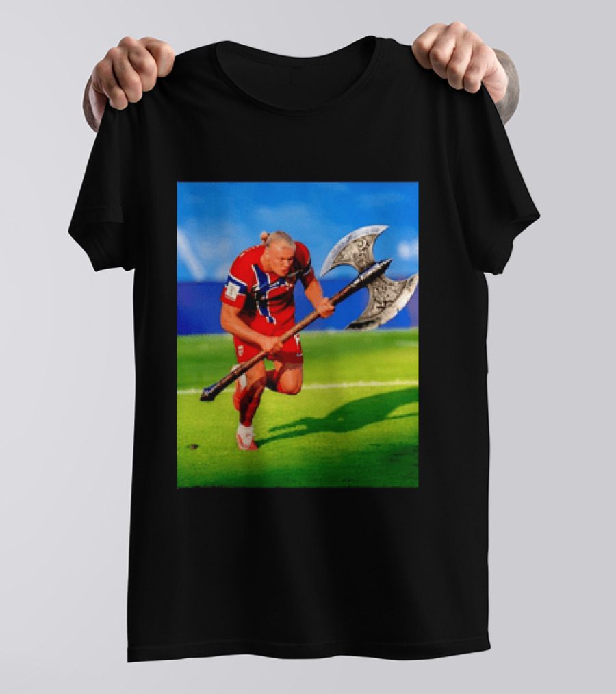 Erling Haaland Norway Viking Warrior Meme Football Team T-Shirt