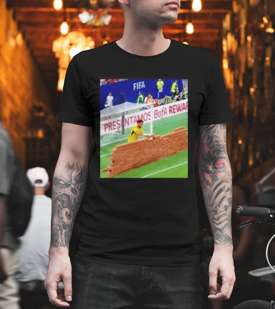 Vozinha Cape Verde FIFA Goalkeeper Meme Brick Wall Soccer Humor T-Shirt