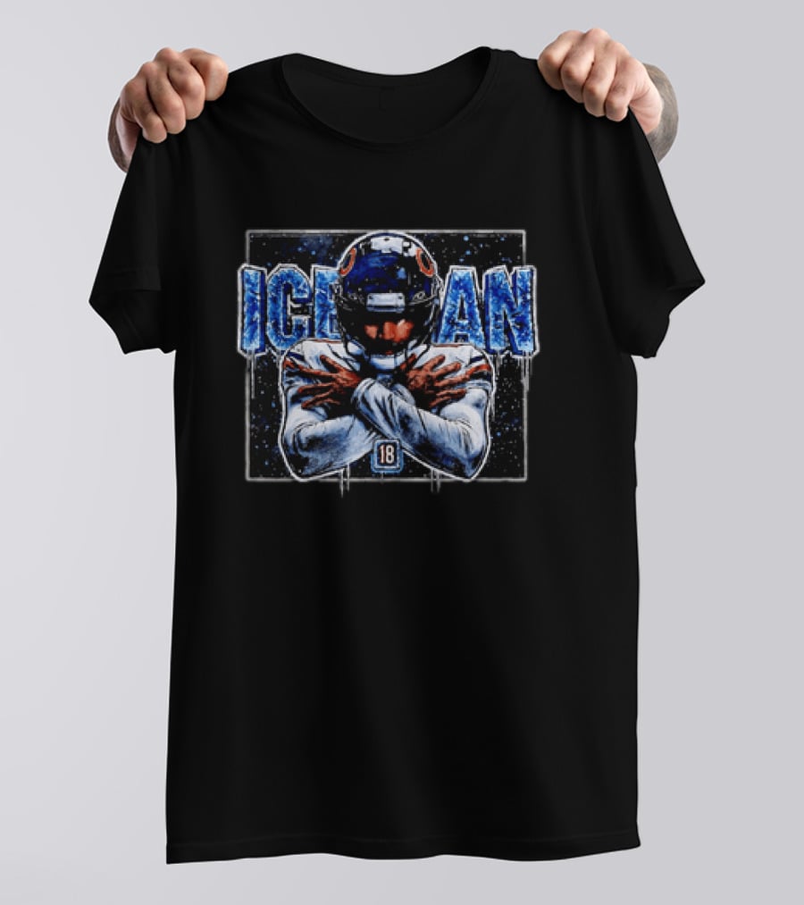 Iceman 18 Chicago Bears Football Helmet And Jersey T-Shirt