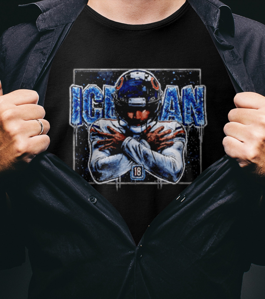 Iceman 18 Chicago Bears Football Helmet And Jersey T-Shirt