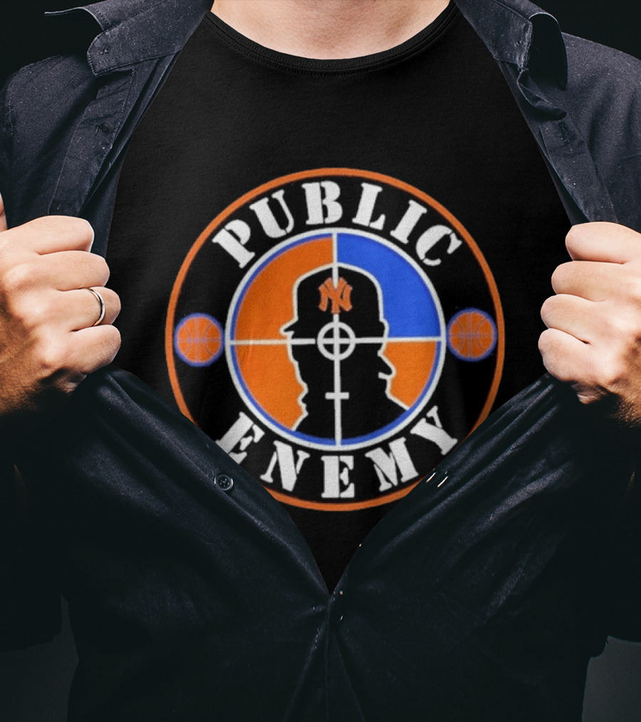 Public Enemy New York Knicks Basketball Crosshair T-Shirt